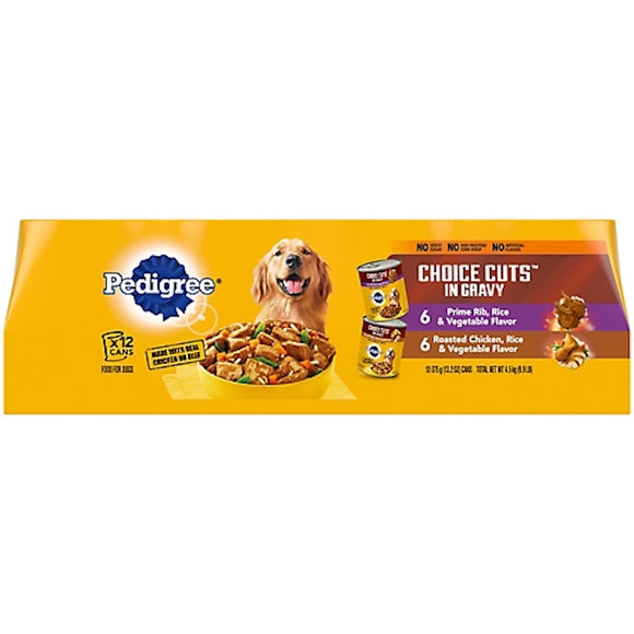 Pedigree Prime Rib & Chicken Wet Dog Food Variety Pack, 13.2 oz. Can, Pack of 12