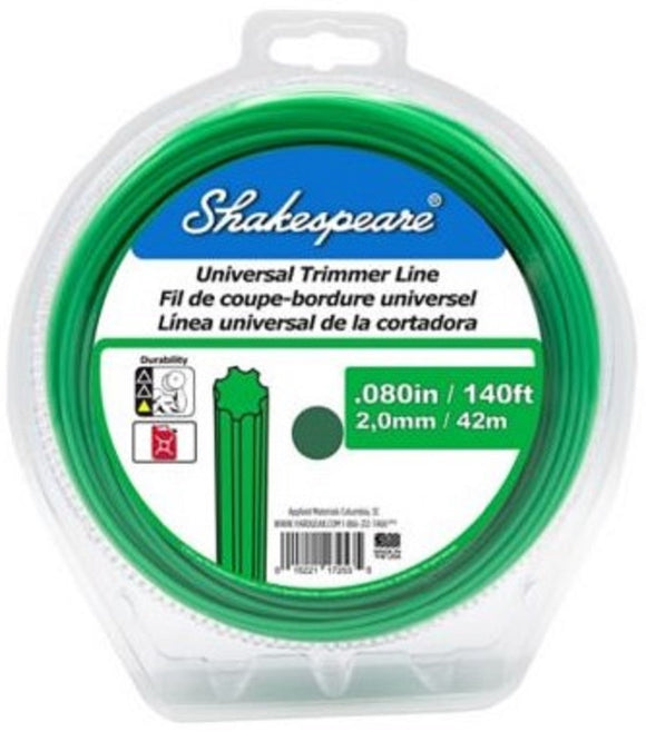Shakespeare 17253 Universal Geared Trimmer Line 0.08 Inch x 140ft Nylon Green