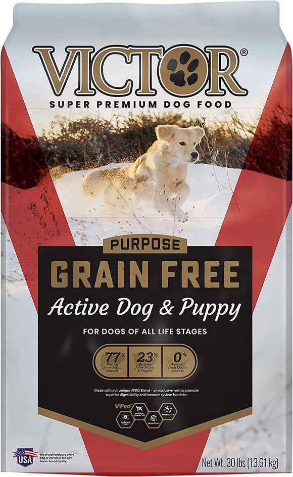 Victor Purpose 2473 30lb All Life Stages Active Grain-Free Beef Recipe Dog Food