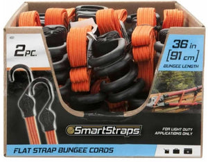 SmartStraps 331 Orange Flat Strap Bungee 36 Inch Nylon Pack of 2
