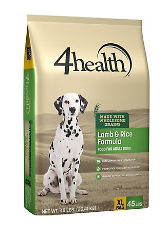 4health 9695 Wholesome Grains Adult Lamb and Rice Formula Dry Dog Food -45lb Bag