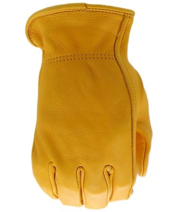 Boss Men's Grain Deerskin Leather Driver Work Gloves, 1 Pair, Extra Large