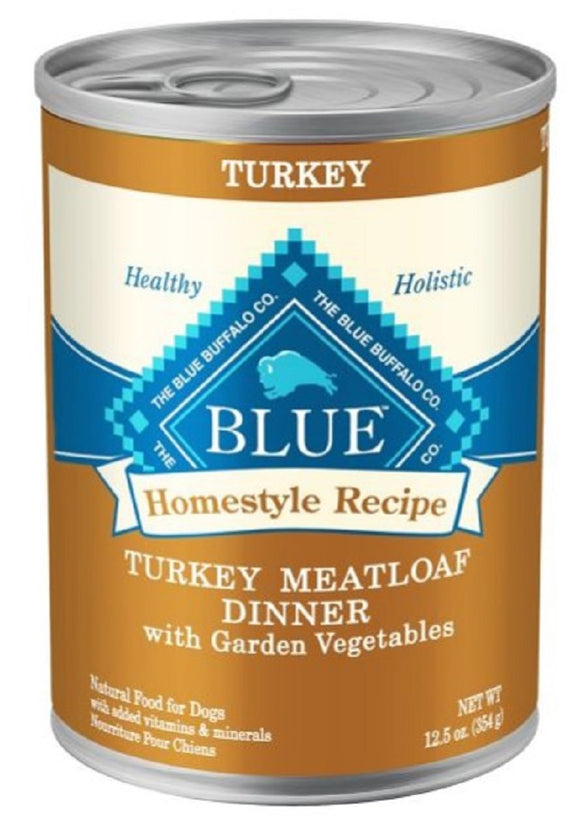 Blue Buffalo Homestyle Adult All-Natural Turkey Meatloaf Pate Wet Dog Food,1 Can