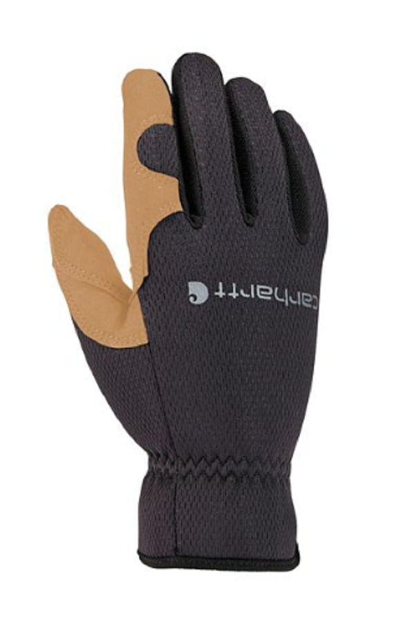 Carhartt GD0794M 1-Pair High-Dexterity Open Cuff Gloves, Black/Barley, XL