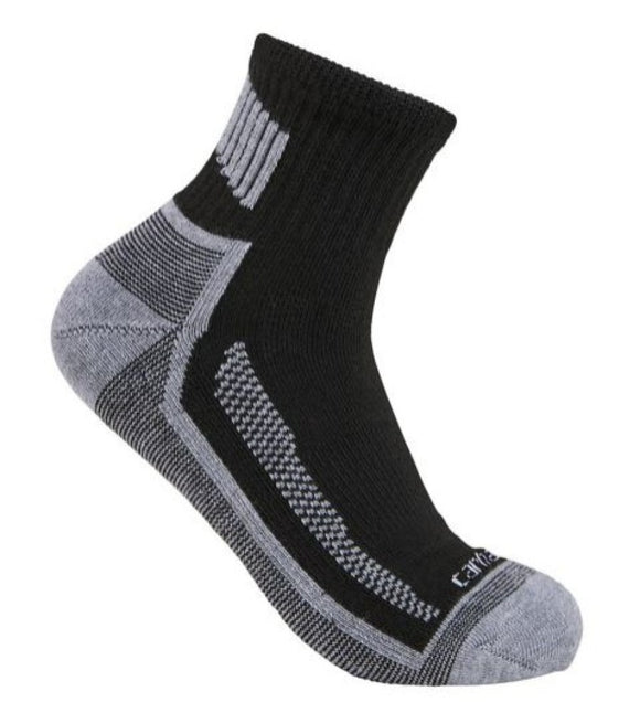Carhartt Men's Force Performance Work Quarter Socks Large Black, 3-Pack