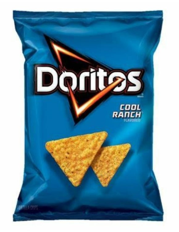 Doritos 122619 Tortilla Chips Cool Ranch Flavored Snack 2.5 oz. Bag, Pack of 1
