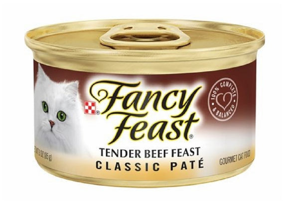 Fancy Feast Tender Grain-Free Beef Feast Pate 1 Single Can 3 oz. Wet Cat Food