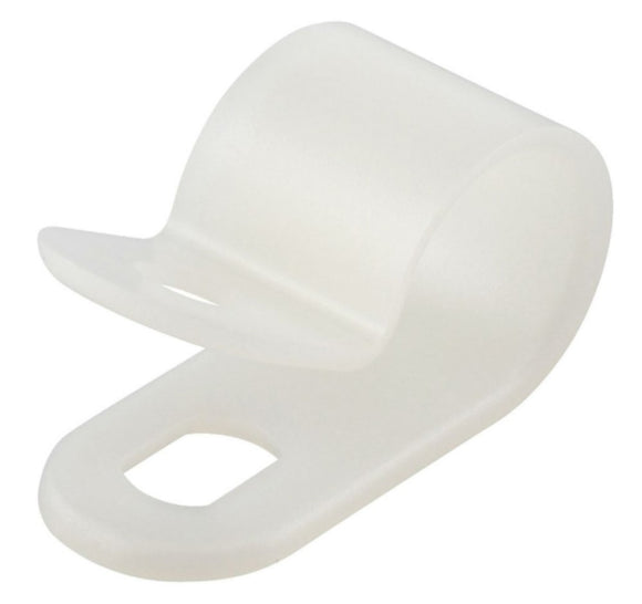 Hillman 881300 Natural White Nylon Cable Clamp 1/2in. Diameter, 8-Pack