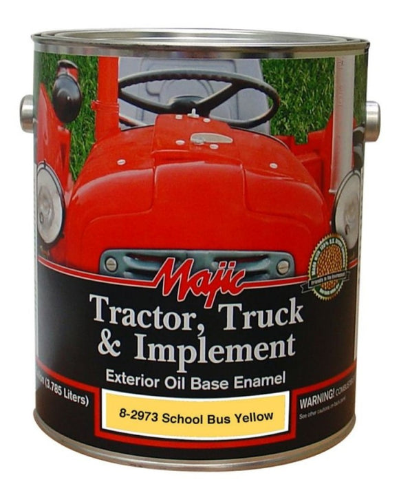 Majic 8-2973-1 Tractor Truck & Implement Enamel Paint School Bus Yellow 1 gal.