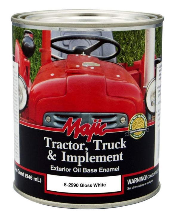 Majic 8-2990-2 Gloss White Tractor Truck & Implement Enamel Paint, 1 qt.