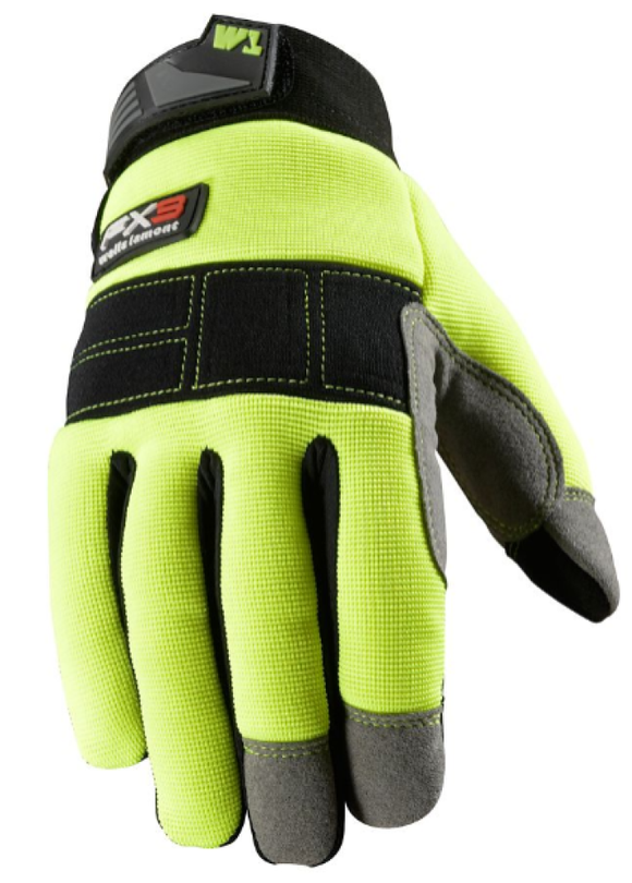 Wells Lamont 7859YL-TSC FX3 Hi Dex Synthetic Leather Glove, Hi Vis/Black, Extra Large
