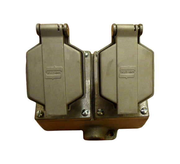 Cooper Crouse-Hinds ENR22202 Explosion-Proof Interlock Two Gang Receptacle Assy