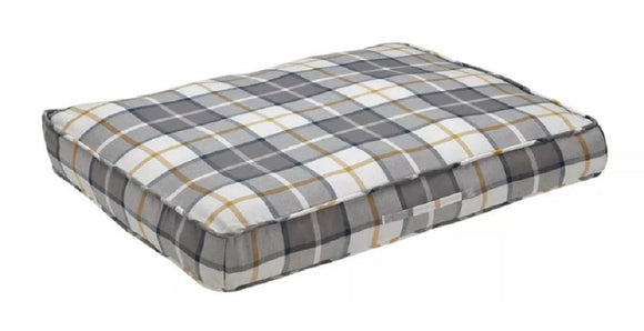 Retriever Rectangular Plaid Gusset Polyester Pillow Pet Bed, Large