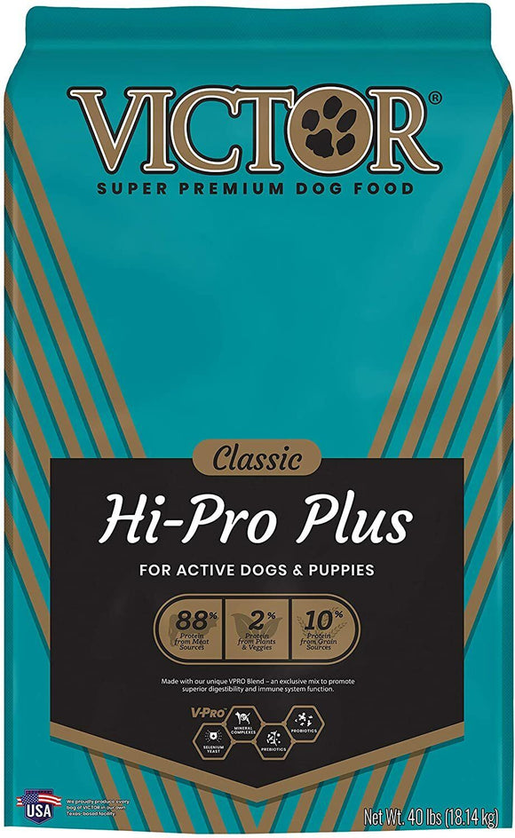 Victor 2374 Classic Hi-Pro Plus High-Protein Beef Recipe Dry Dog Food - 40lb Bag