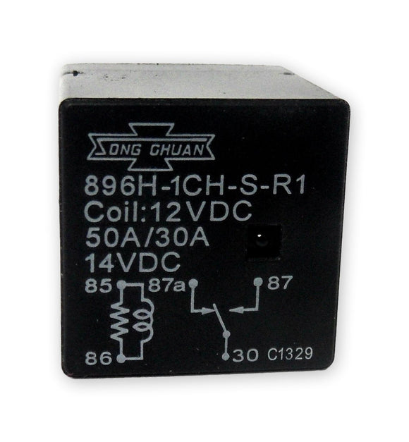 Song Chuan 896H-1CH-S-R1 Automotive Relay Quick Connect 12VDC 50AMP