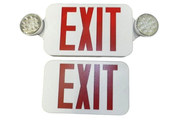 Progress Lighting PE010-30 LED Exit Sign W/ Emergency Lights Red Letters