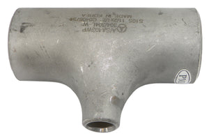 PMI C0406754 1 1/2" × 1/2" 304/L Stainless S10S Weld Fitting Reducing Tee