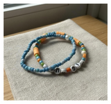 Handmade Summer Sky and Sunset Beaded Bracelets, Youth/Teen Jewelry, Novelty Bracelet, Boho-chic