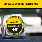 Stanley 33-116 Chrome Plated ABS Case Powerlock Tape Measure, 3/4" x 16 ft.