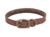 Retriever 03118 Q CHL22 Rustic Leather Town Dog Collar, Chocolate, 26 in.