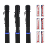 JobSmart TSC17-23FL05 120-Lumen LED Aluminum Penlights Black 5.39" Height 3-Pack