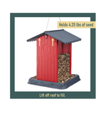North States 9209 Red-Colored Shed Hanging Hopper Bird Feeder, 4.5 lbs. Capacity