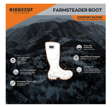Ridgecut RC211TS Men's Farmsteader Mid Waterproof Neoprene Boots, Black, Size 12