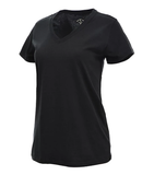Blue Mountain YKL-9072 Women's Short-Sleeve V-Neck T-Shirt Black, XL - view 7