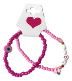 Handmade Pink Duo Beaded Bracelet, Teen Jewelry, Novelty Bracelet, Boho-chic