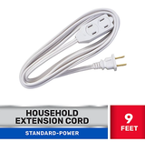 JobSmart WJ-28 9 ft. Indoor Cube Tap White Extension Cord with 3 Outlets