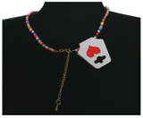 Handcrafted Seaside Starfish and Pearl-like Necklace, Metal-Plated Clasp w/ Extension Chain