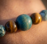 Handmade Mixed Bead Bracelet – Natural Stone, Wood, Metal & Colul Heishi Dorfisc & Round Beads