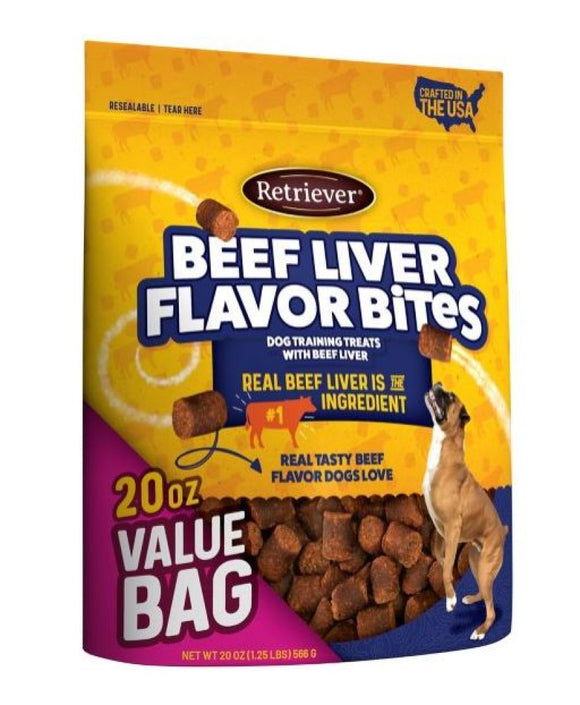 Retriever 10327058 20 oz Beef Liver Flavor Bites Dog Training Treats