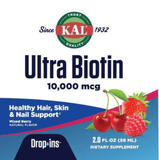 Ultra Biotin for Hair, Skin & Nails - Mixed Berry Flavor - 10,000MCG (2 Fl Oz)