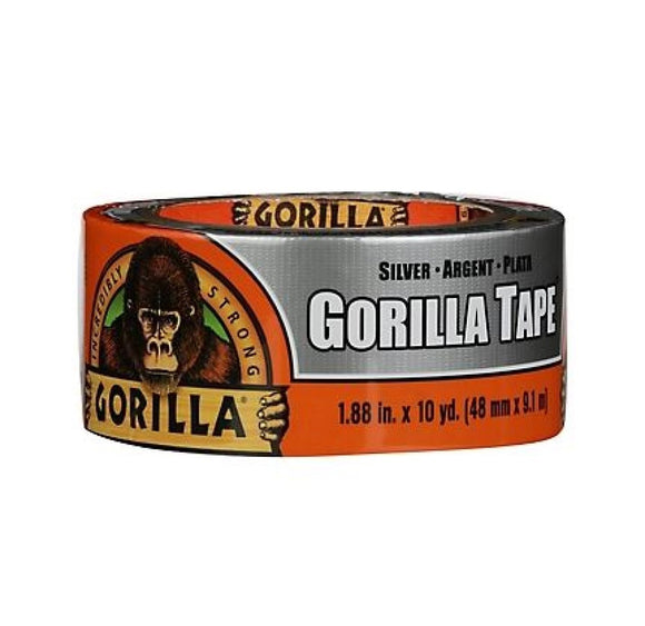 Gorilla 105463 Double-Thick Adhesive Silver Duct Tape, 10 Yard
