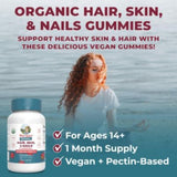 Organic Strawberry Gms for Hair, Skin & Nail with Biotin & Vits C & E (60 Gms)