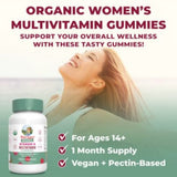 Organic Women's Multivitamin Gummies - Cherry & Raspberry (60 Gummies)