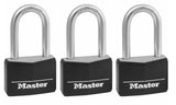 Master Lock 1-9/16 in. Covered Solid Body Padlocks, 1-1/2 in. Shackle, 3-Pack