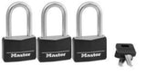 Master Lock 1-9/16 in. Covered Solid Body Padlocks, 1-1/2 in. Shackle, 3-Pack
