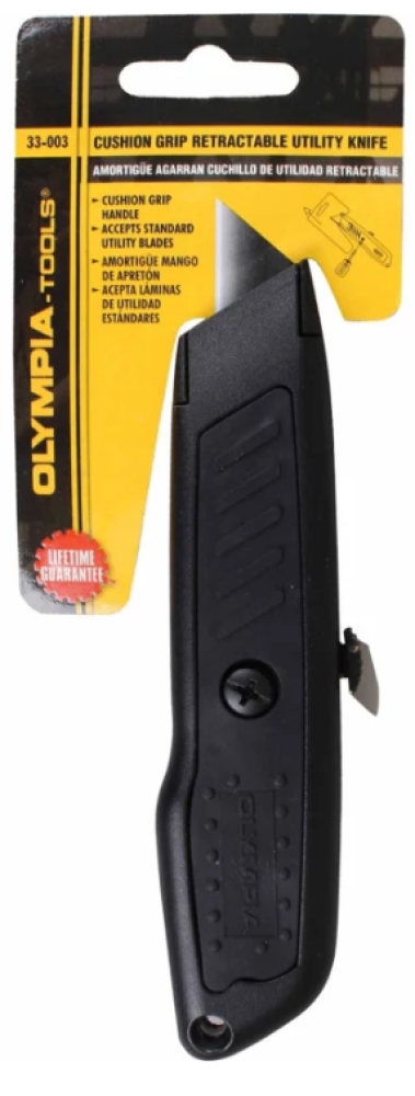 Olympia Tools 33-003-101 - 2.38 in. Cushion Grip Retractable Utility Cutter
