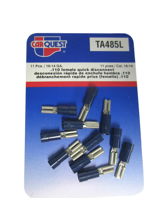 Carquest TA485L TA 485L 16-14 Gauge .110 Female Quick Disconnect Connectors New!