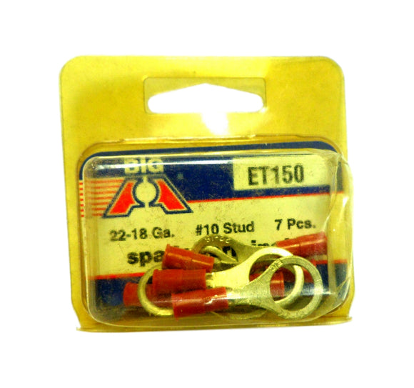Big A Service Line ET150 (7) Pieces 22-18 Gauge #10 Stud Spade Terminals ET-150