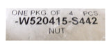Genuine OEM Ford W520415-S442 Knuckle Nut (qty.4)