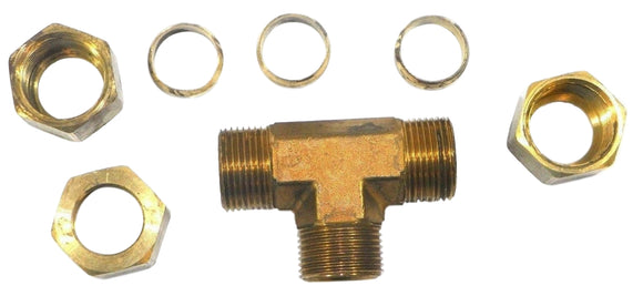 Big A Service Line 3-164900 Brass Pipe, Tee Fitting Kit 5/8