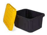 Tough Box 5GTBXBLKYW Storage Tote, Black/Yellow, 5 gal. Capacity