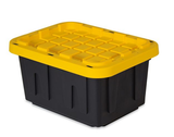 Tough Box 5GTBXBLKYW Storage Tote, Black/Yellow, 5 gal. Capacity
