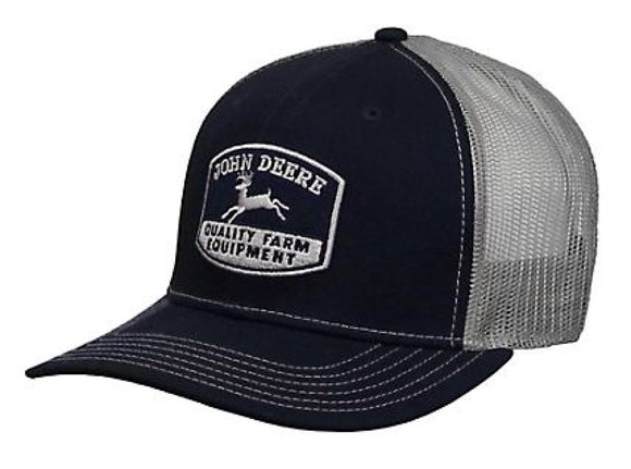 John Deere 13086524NV Men's Throwback Mesh Backed Logo Cap Navy Cotton