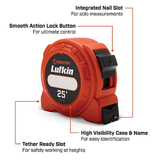 Crescent L616-02 Visible Case Power Tape Measure with Name Tag, 3/4" X 16 ft.