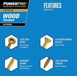 Hillman 48604 Power Pro Premium Exterior Wood Screws #10 x 4", 1 lb., 49 Pc