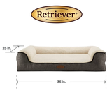 Retriever 233SD04 3 Sided Bolster Orthopedic Pet Bed 35" x 25", Charcoal/Gray